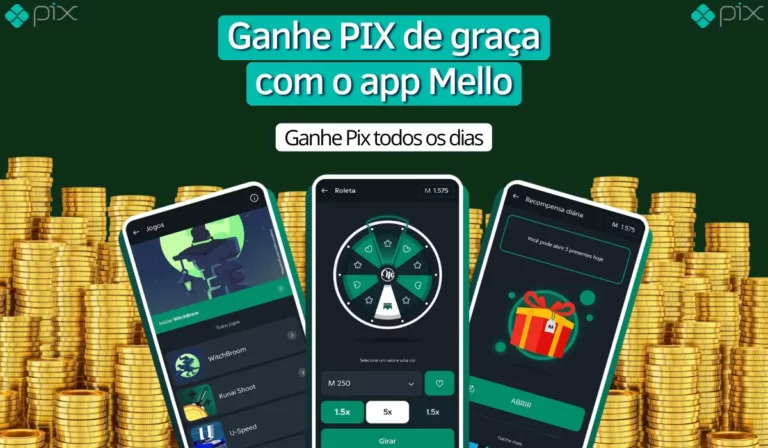 Ganhe PIX de graça na hora com o app Mello Cenário Aberto