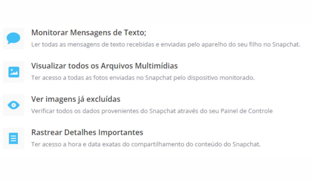 Funções para SnapChat - Fonte: mspy.com